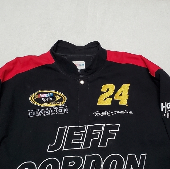 RARE Vintage Jeff Gordon Nascar Drive To End Hunger Black Red Cotton Jacket XXL - Picture 5 of 15